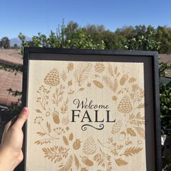 đ âWelcome Fallâ Framed Wall Art â Autumn Home DĂ©cor đ