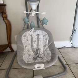 Graco Simple Sway Baby Swing, Side‑to‑Side Motion, Infant Swing with 6 Speeds, Vibration, Ivy