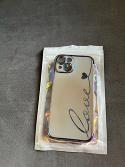 iPhone 14 Phone Case for Women Girls, Cute Luxury Plating Love Heart Design Soft TPU Cover Shockproof Full Camera Lens Protection