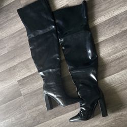 Black Pointed Toe Heels Boots Women’s Size 5