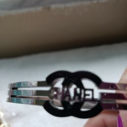 Stainless Steel CC Bangle Bracelet 