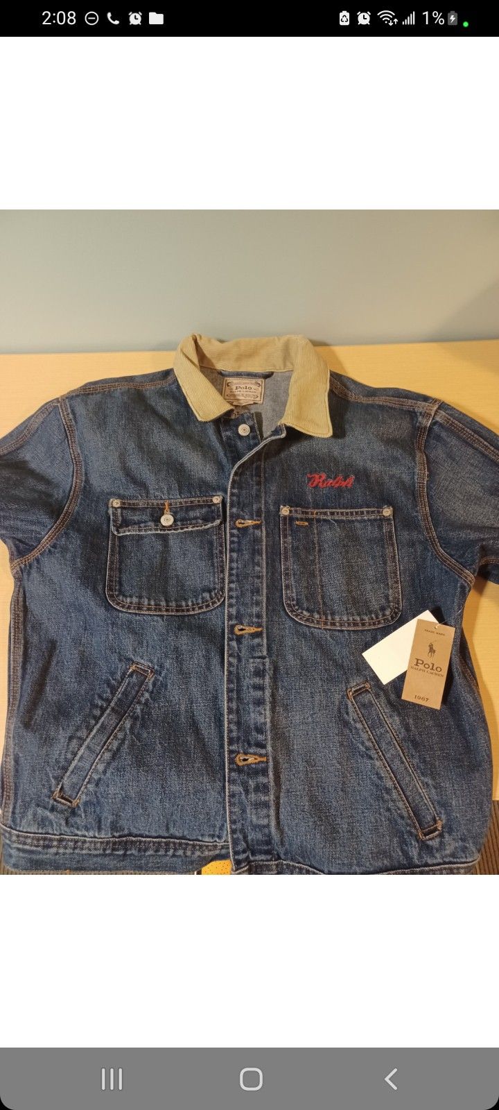 Polo Jean Jacket Size Medium