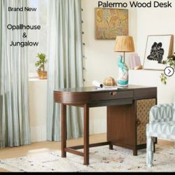 Brand New Jungalow & Opallhouse Palermo Wood Desk With Storage And Drawers 