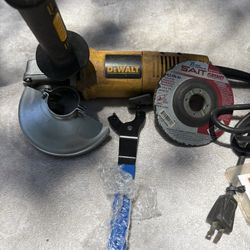 DEWALT 4 1/2in. Hvy Duty Angle Grinder Kit-DW402-7.5 Amp, Paddle Switch,  Spanner Wrench, 3 Position Handle, 
