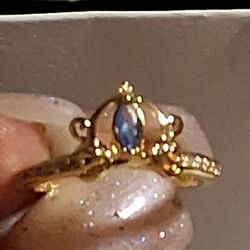 Pandora Disney Authentic Brand New CINDERELLA blue Crystal Carriage Rose Gold Ring 7-8 Availabe