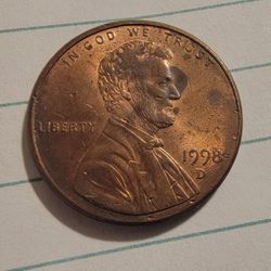 1998 D Licoln Cent Coin RD