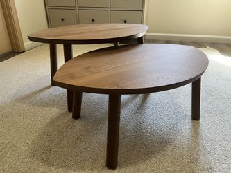 IKEA STOCKHOLM / Nesting tables, set of 2, walnut veneer for Sale