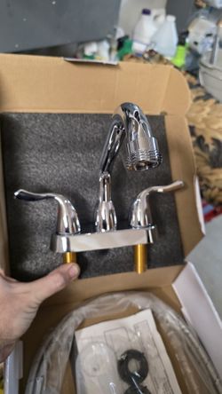 Brand New Bathroom Garage Kitchen Faucet 3 Hole Polished Chrome
