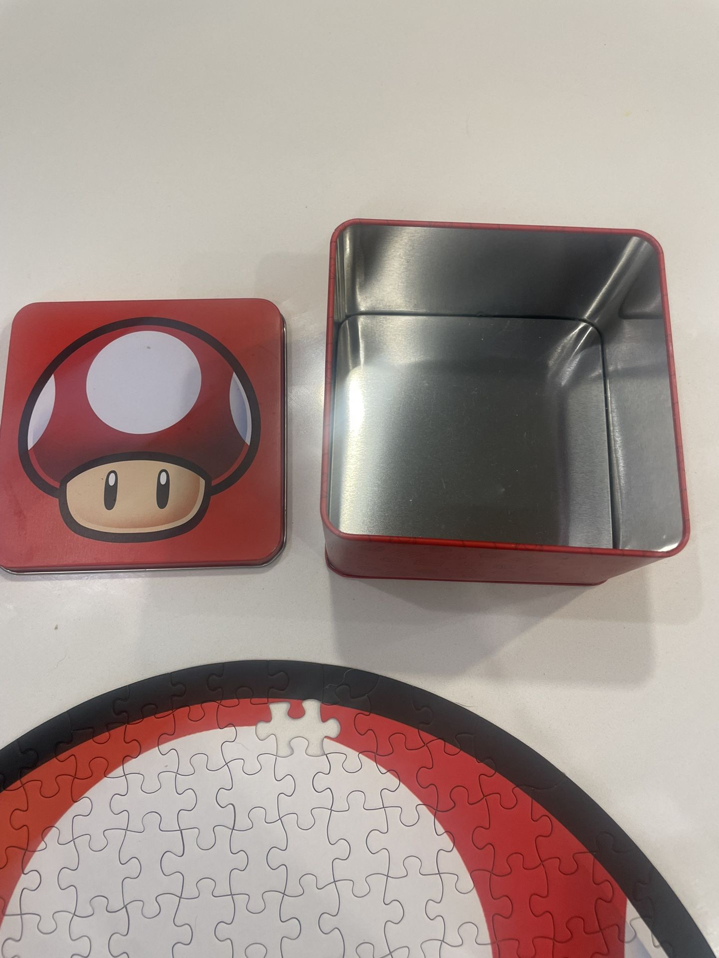 Super Mario Collectors Metal Tin With Partial Puzzle
