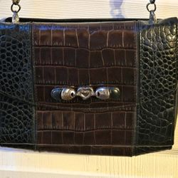 Brighton Vintage Black and Brown Shoulder Bag & Wallet