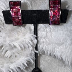 Vintage Givenchy Pink Mosaic Clip-On Earrings