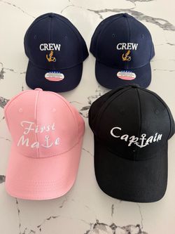 Nautical Embroidered Baseball Caps Set of 4