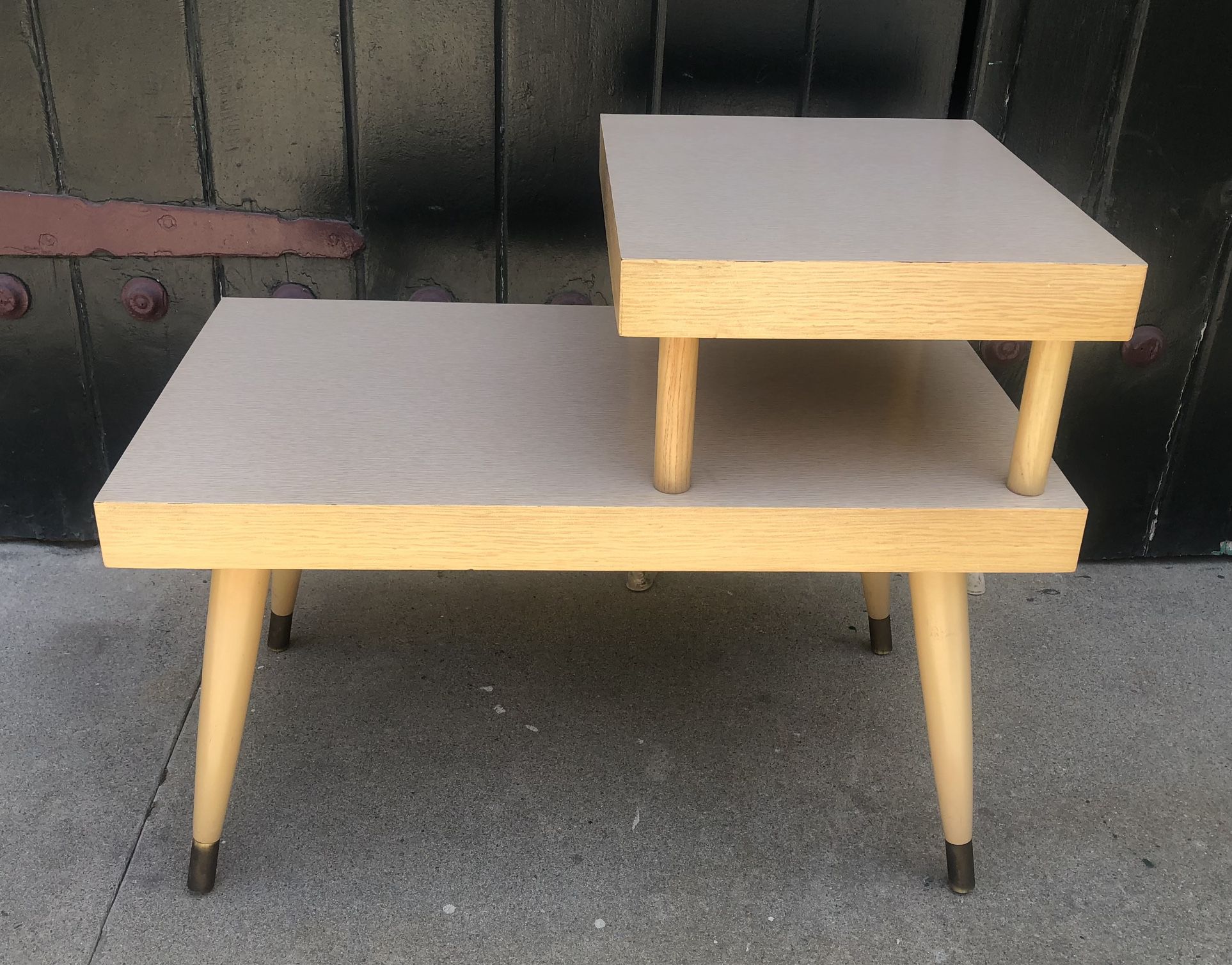 Mid Century Modern 2 Tier Formica Side / End Table 
