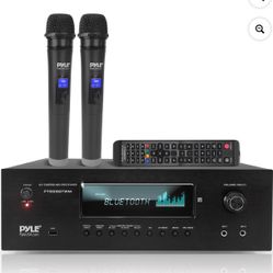 Pyle Surround Sound Bluetooth Karaoke Two Wireless Microphones