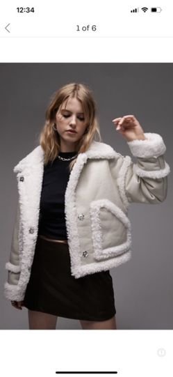 Topshop Faux Leather Car Jacket