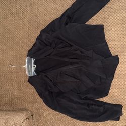 INC black ruffle crop blazer