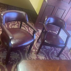 Leather Chairs Brown 8 Total 