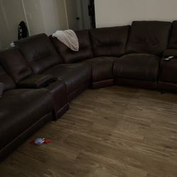 Brown leather Couch