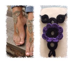 Barefoot crochet sandals