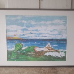 Framed and Matted Mermaid Painting