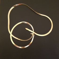 14k Yellow Gold Mens Herring Bone Chain