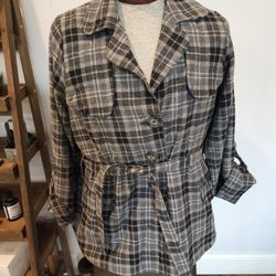 NEW XCVI Women's Lightweight Wool Blend Jacket With Roll Up Sleeve Option SZ XL