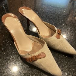 Vintage Christian Louboutin Linen Stilleto 