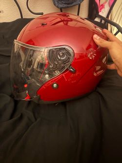 Red Motorcycle helmet
