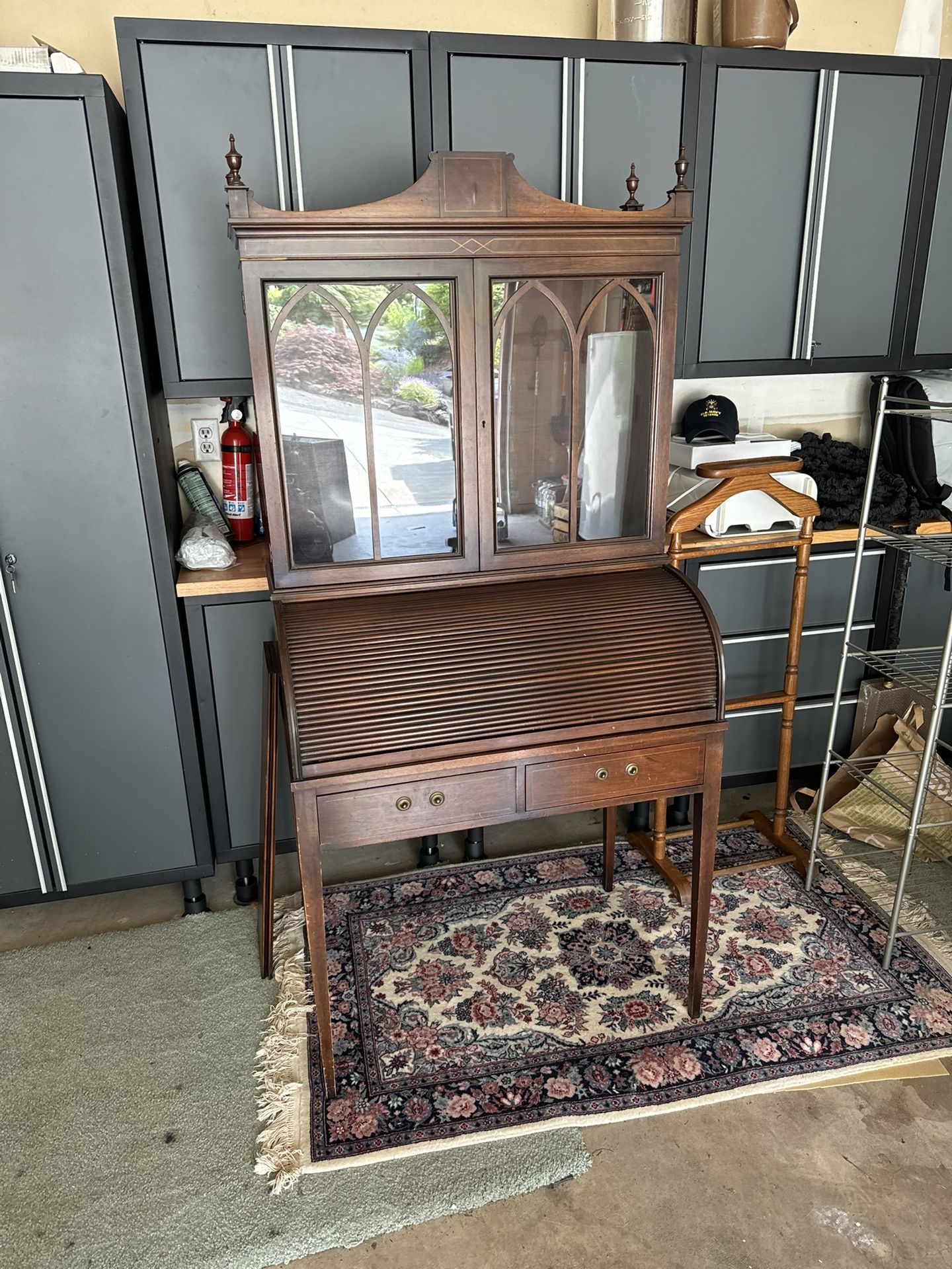 Antique Walnut Rolltop Secretary Desk