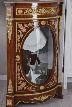 Corner cabinet baroque corner showcase solid wood display case marble plate stan