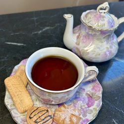 Fake tea and cookies set photo prop home decor