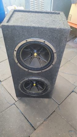 Dual Kicker Subwoofers in Carpeted Enclosure