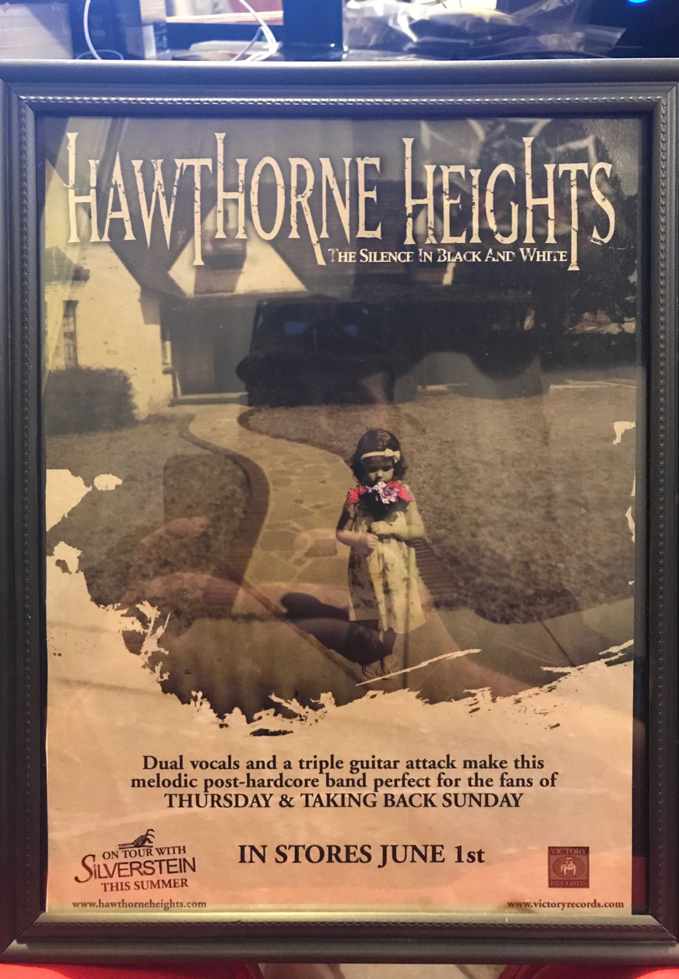 Hawthorne Heights Cd release 8x11 promo framed mini poster