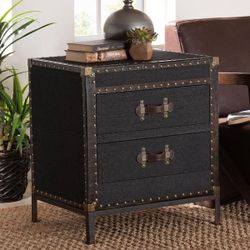 Black Canvas 2-Drawer  Trunk (New)
