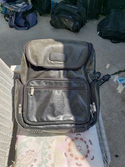 Leather laptop computer backpack