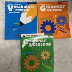 Vocabulary Workshop, and Grammar Workshop books for grades 4/5