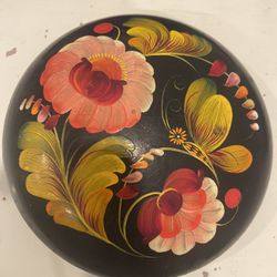 VINTAGE Soviet Casket Hand Painted oil USSR Original . Jewel Box