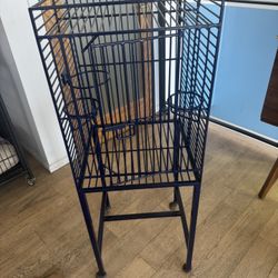 Blue Tall Vintage Bird Cage