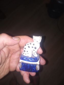 VINTAGE PORCELAIN TRINKET BOX Staffordshire CAT FRITZ & FLOYD