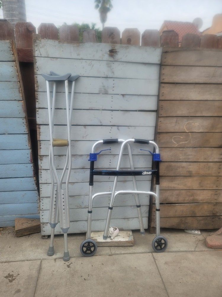 Mckensson Underarm Crutches and Drive Walker