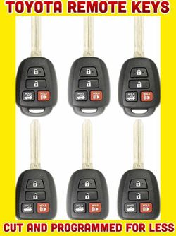 Toyota remote keys cut and programmed