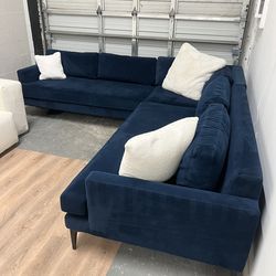 West elm Andes blue sectional