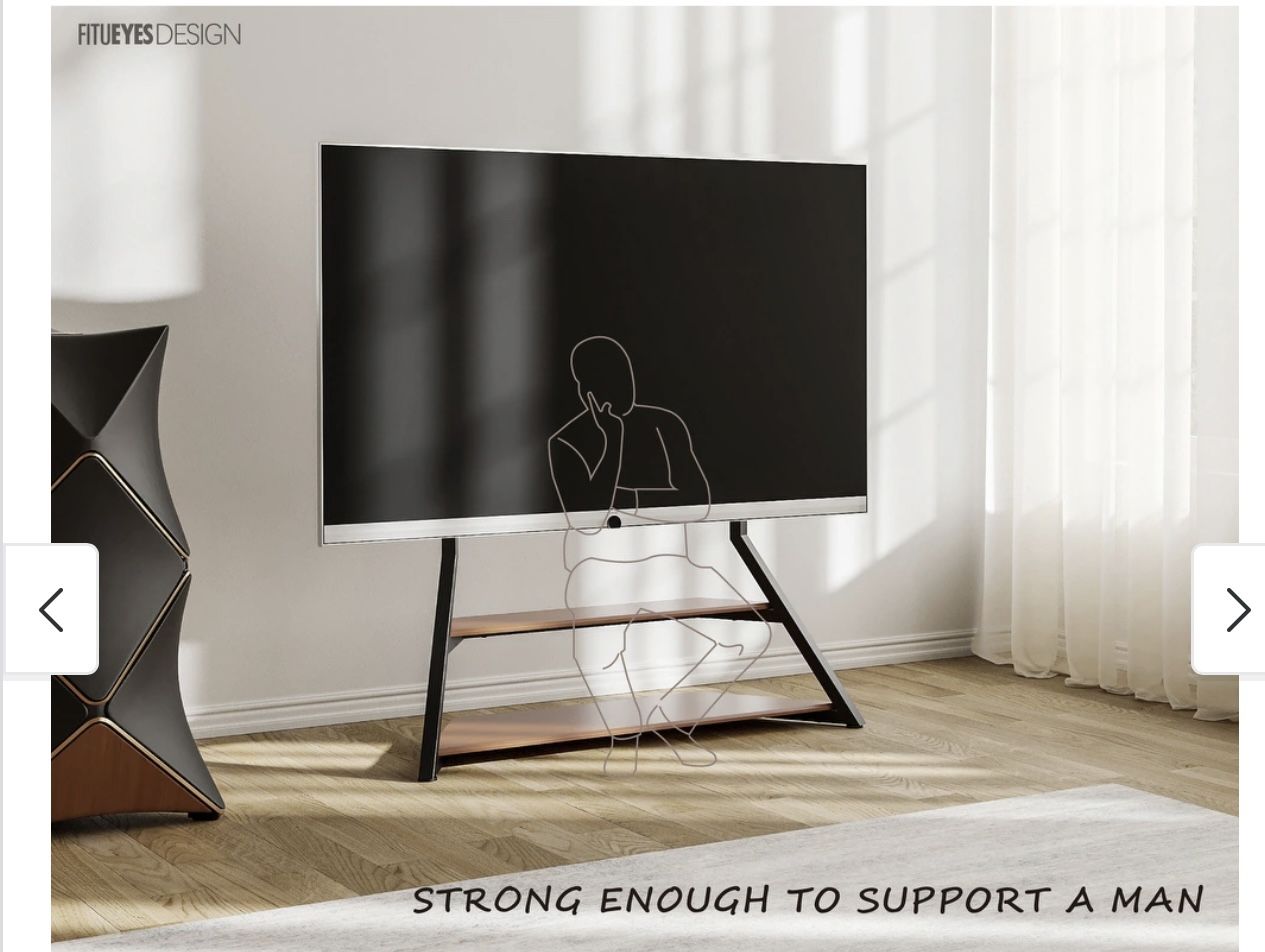 TV Stand Floor with Large Open Shelf Super Sturdy for TVs 75 to 100 Inch Modern Style for living room