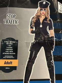 Sexy Police Stop Traffic Halloween Costume Women Small