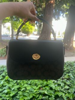 Brand New Coach Marlie Top Handle Satchel in Signature Canvas Brown / Black New