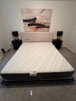 CB2 Mirissa King Platform Bed - Modern Designer Bed - Excellent Condition