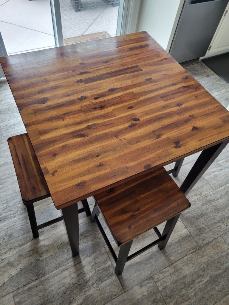 Square Bar Height Table - Wood