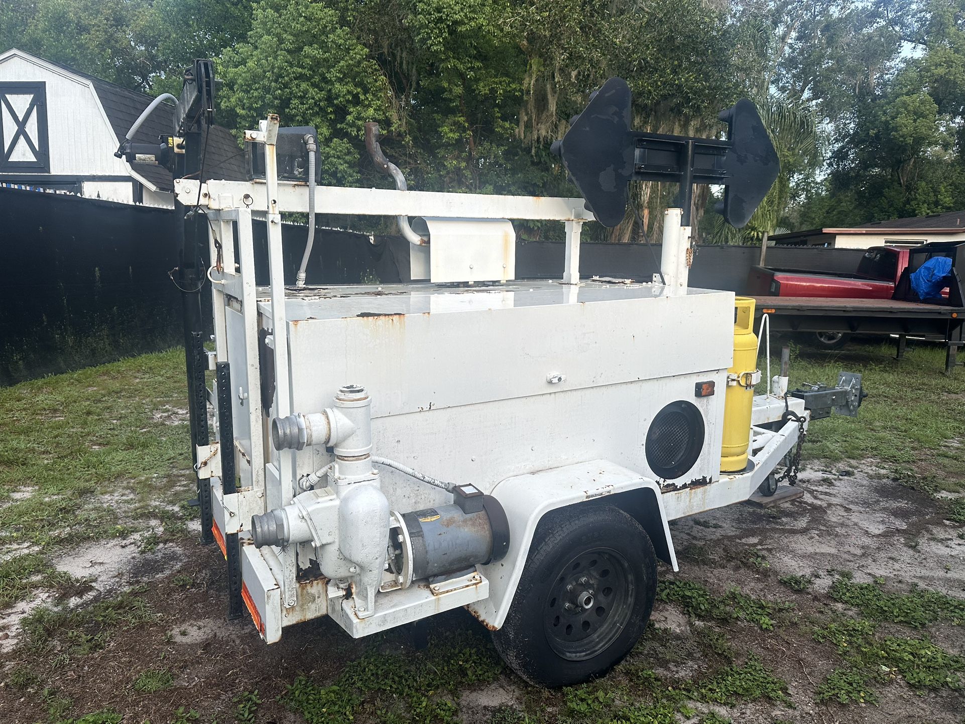 Generator Kohler air compressor, hose reel, Blower, Arrow Board, Crane, Trash Pump