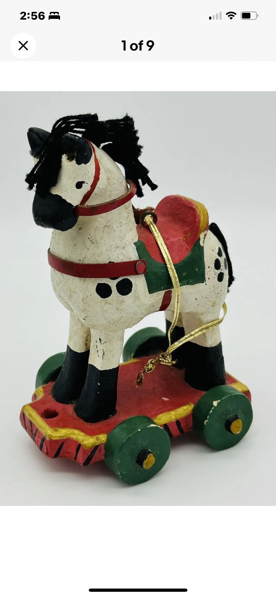 RARE House of Hatten 1994 Twas The Night Before Christmas Toy Horse Ornament