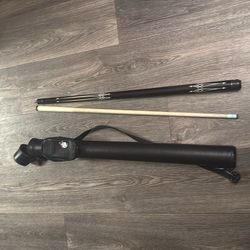 Pool Cue w/ Leather Carry Case (hard)